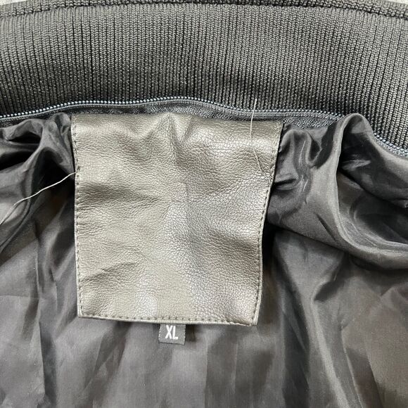 Triumph Jacket Mens XL Gotham Grey Faux-Leather Motorcycle Biker Bomber *READ - Picture 7 of 10